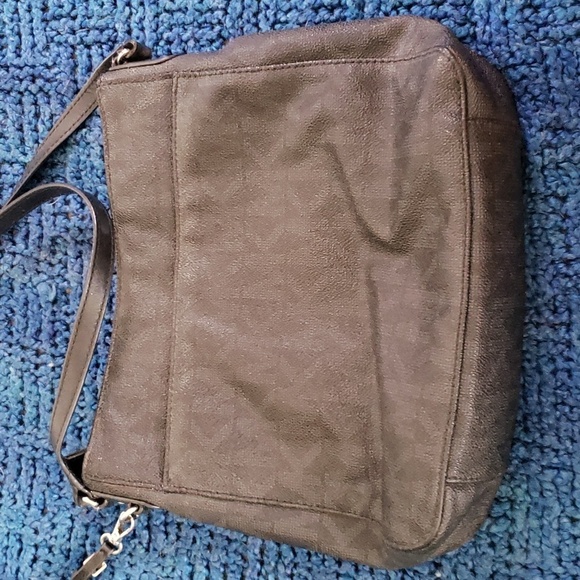 Michael Kors monogram crossbody leather bag, black, silver hardware - Picture 4 of 11